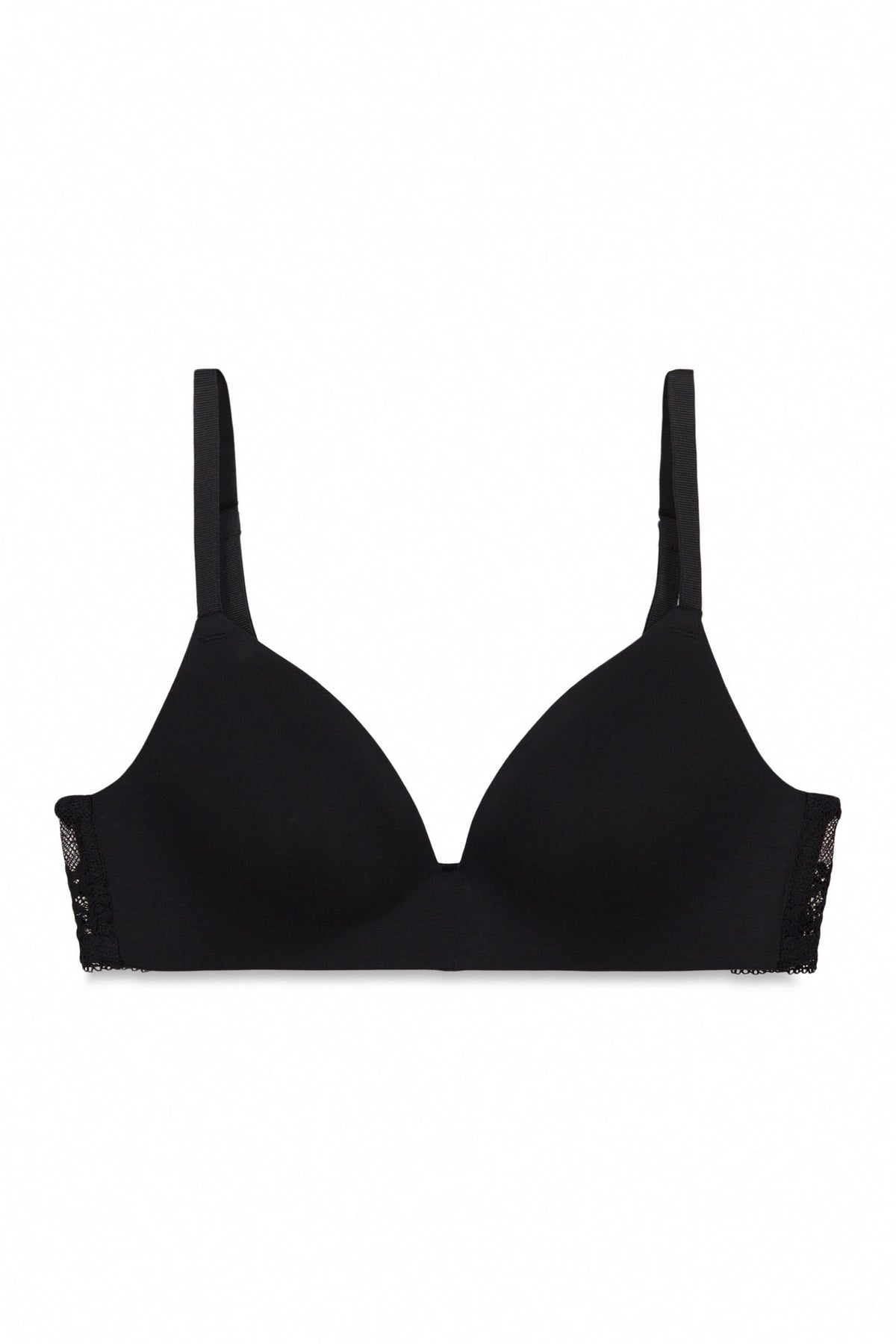 Black microfibre and lace triangle bra CHARMING