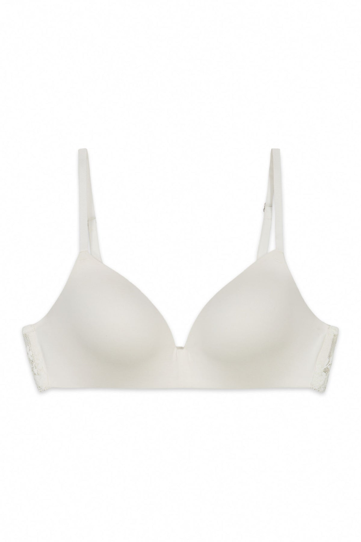 White microfibre and lace triangle bra CHARMING