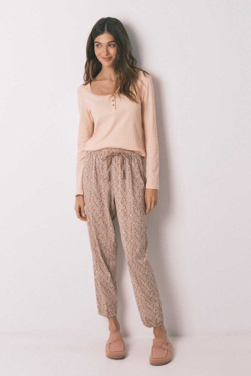 Women Secret cotton floral print long pyjamas