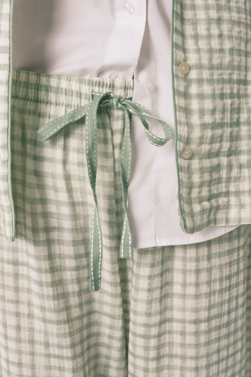 Women Secret Plaid 100% cotton classic long pyjamas