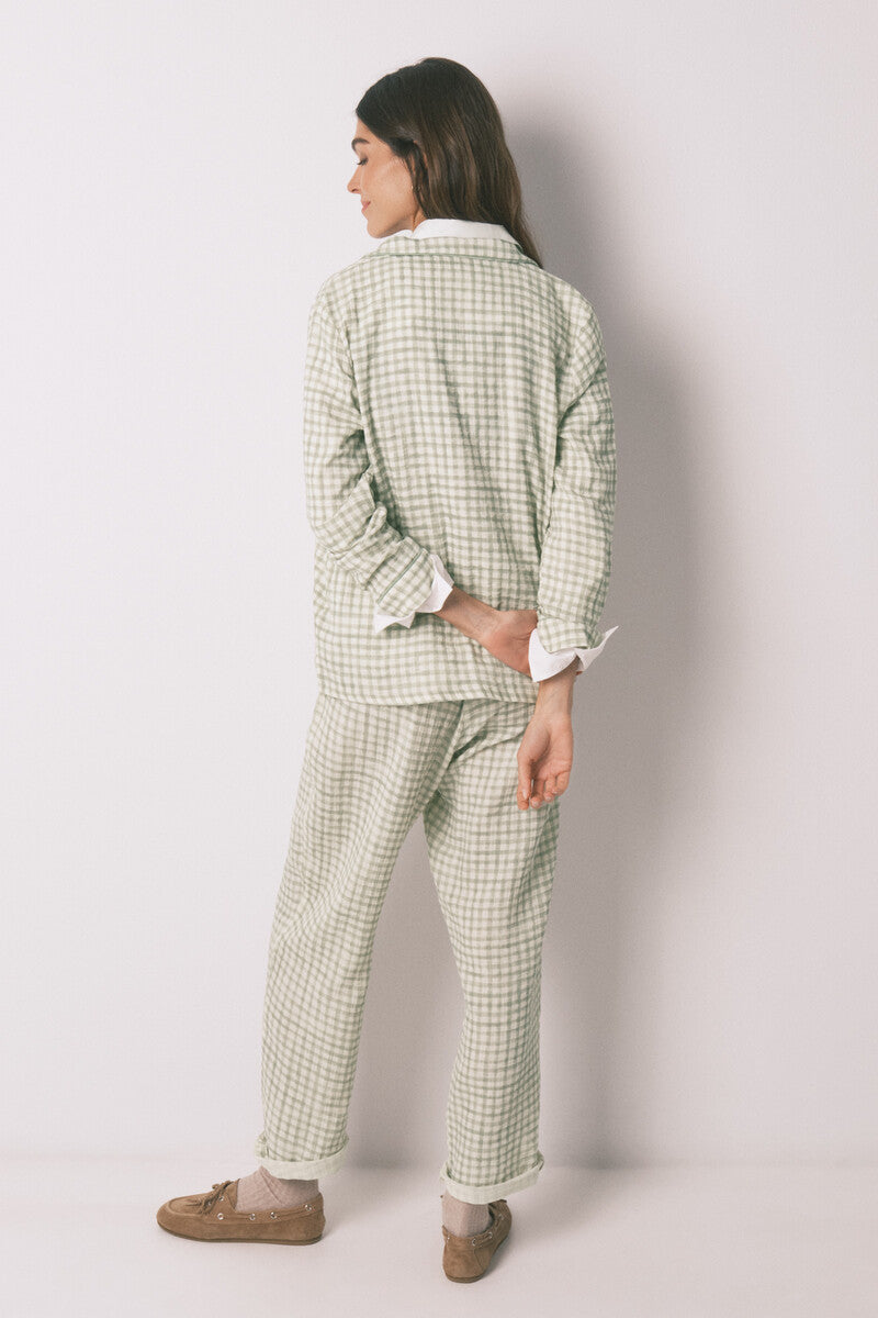 Women Secret Plaid 100% cotton classic long pyjamas