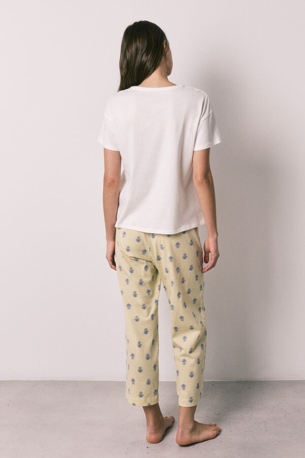 Women Secret Capri white cotton pajamas