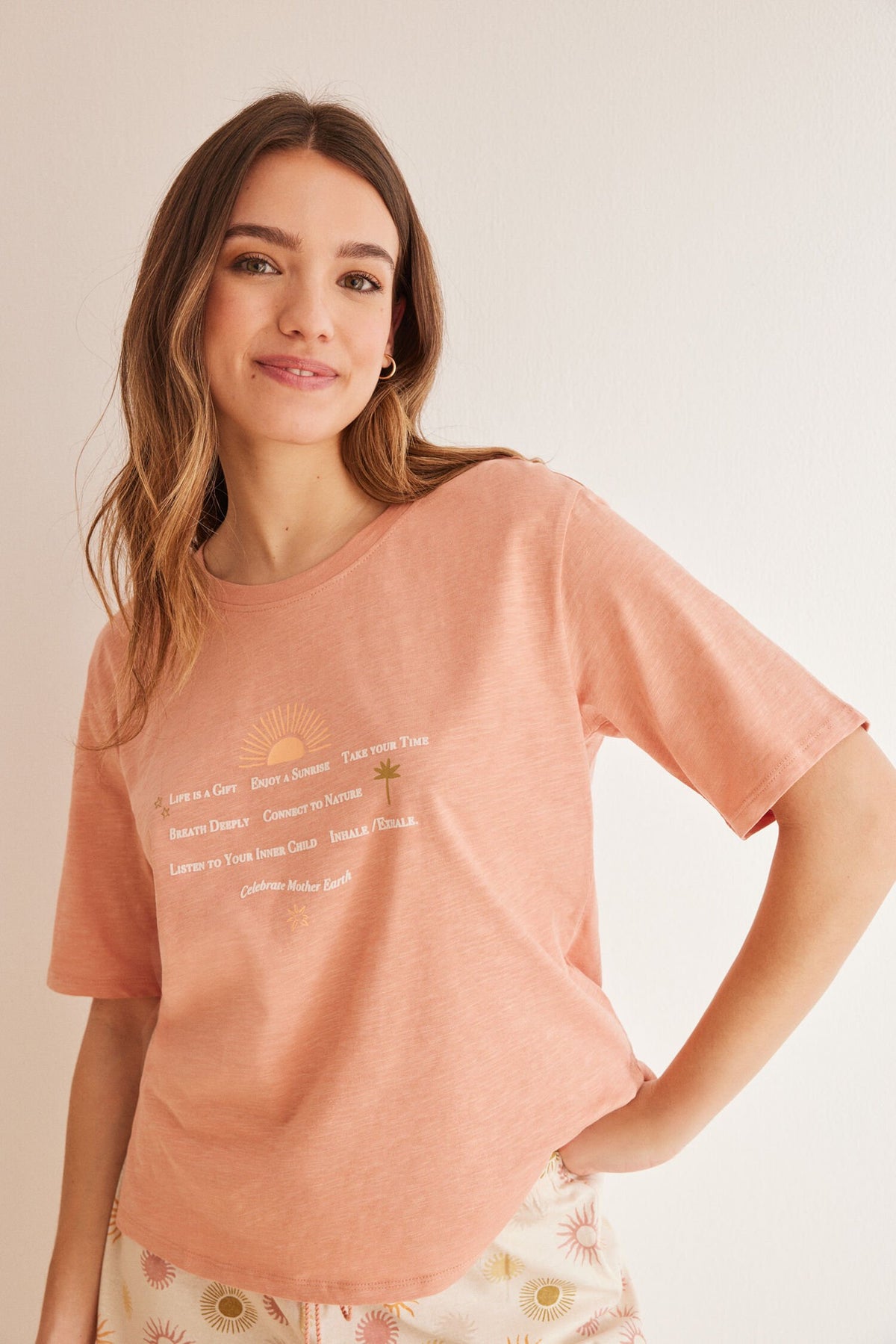 Women Secret Short Pajamas With Sun Print