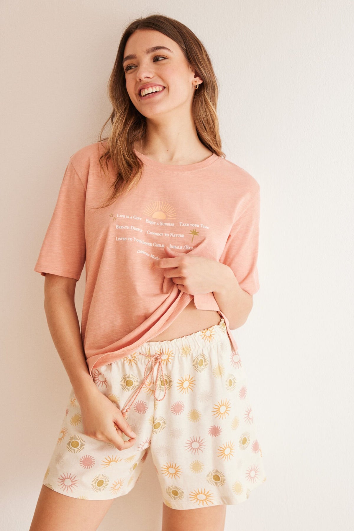 Women Secret Short Pajamas With Sun Print