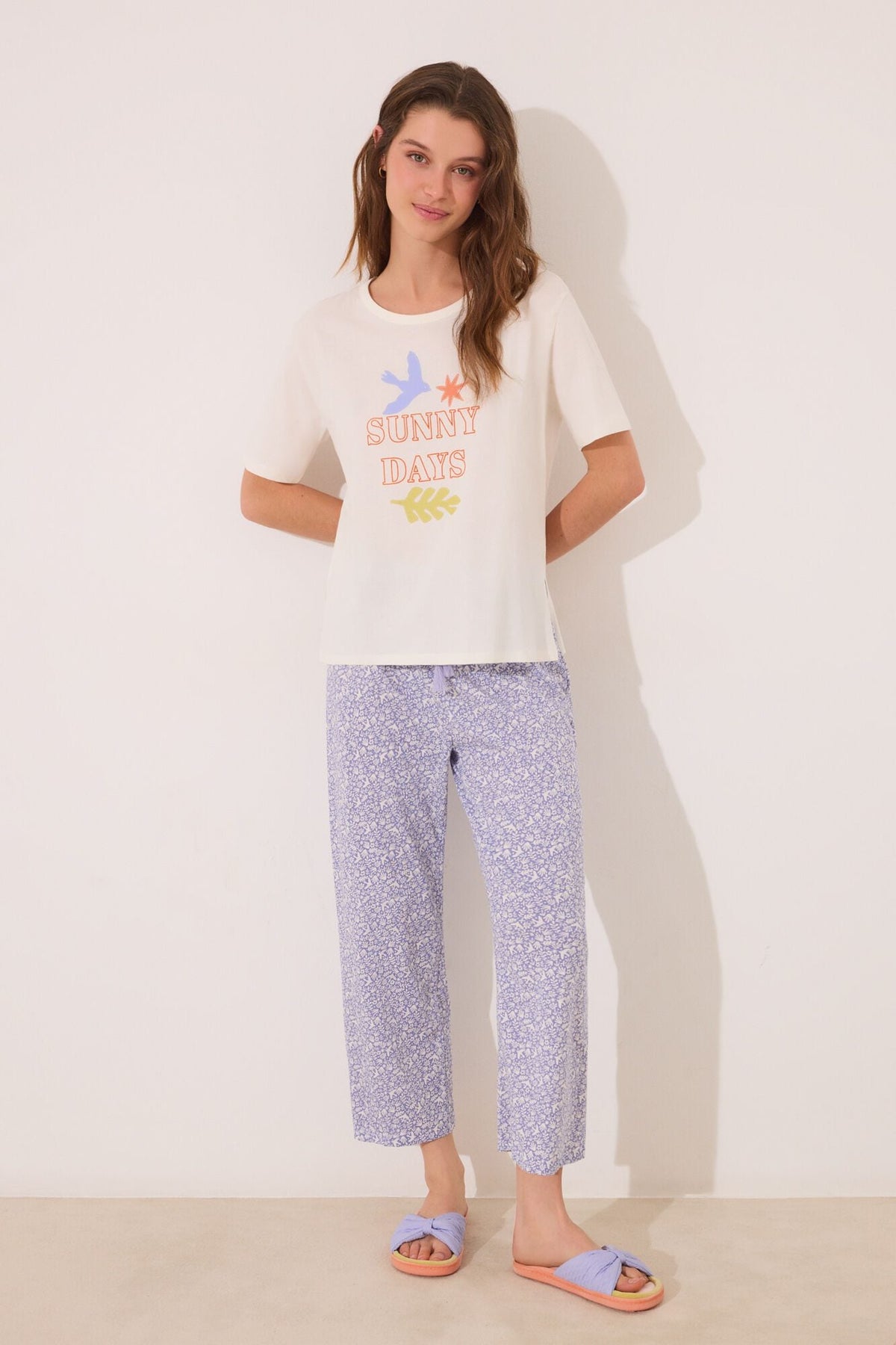 Women Secret Short Sleeves Capri Pant Pyjama