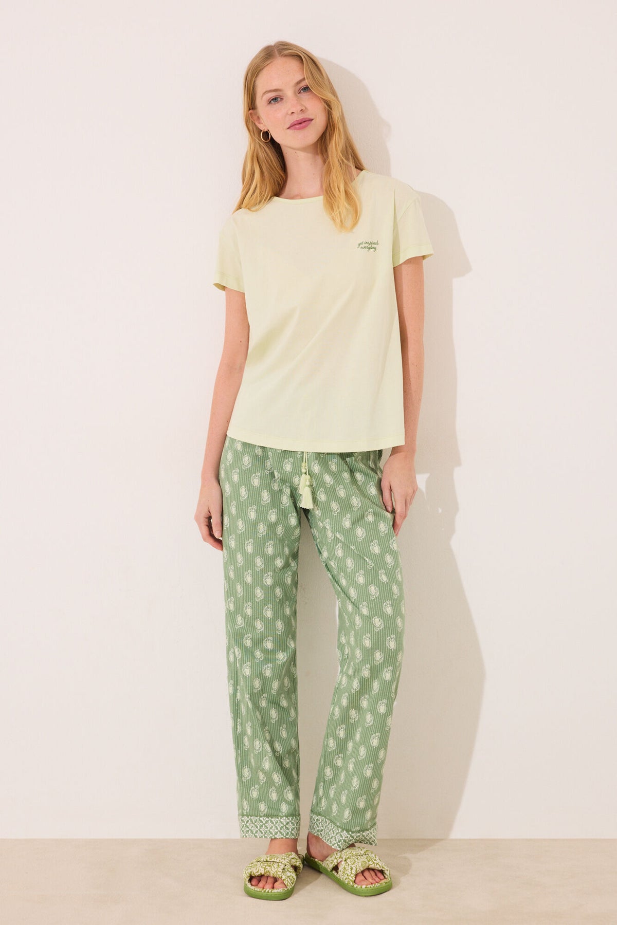 Women Secret Printed Cotton Short Sleeve Pyjamas
