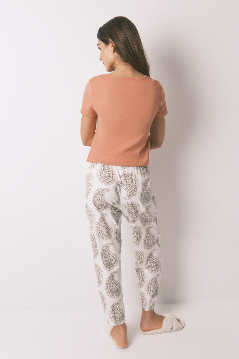 Women Secret Paisley 100% cotton long trousers