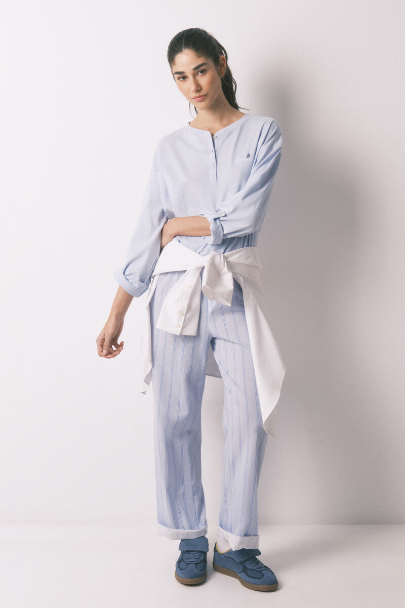 Women Secret Long trousers, 100% cotton, striped print