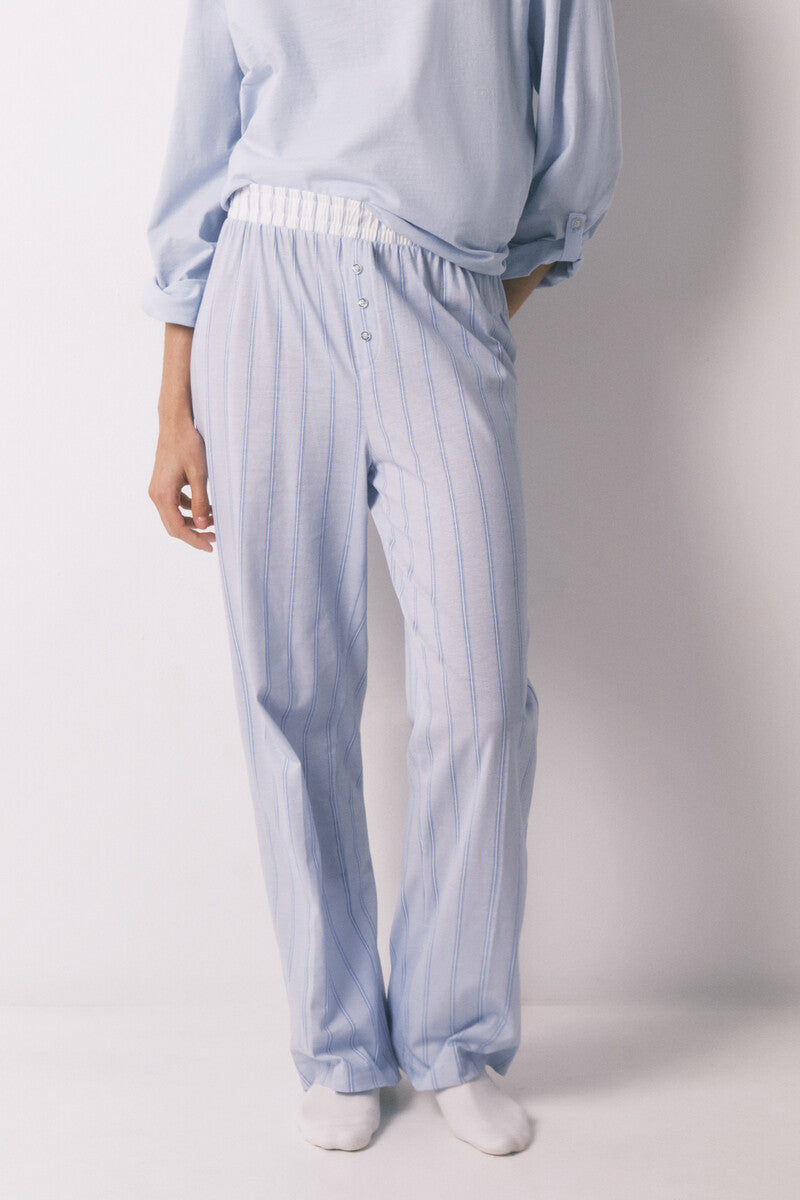 Women Secret Long trousers, 100% cotton, striped print