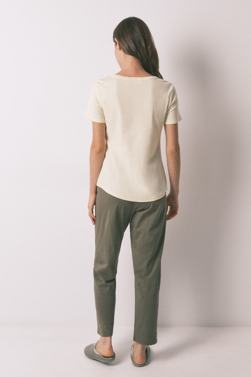 Women Secret Long green cotton trousers