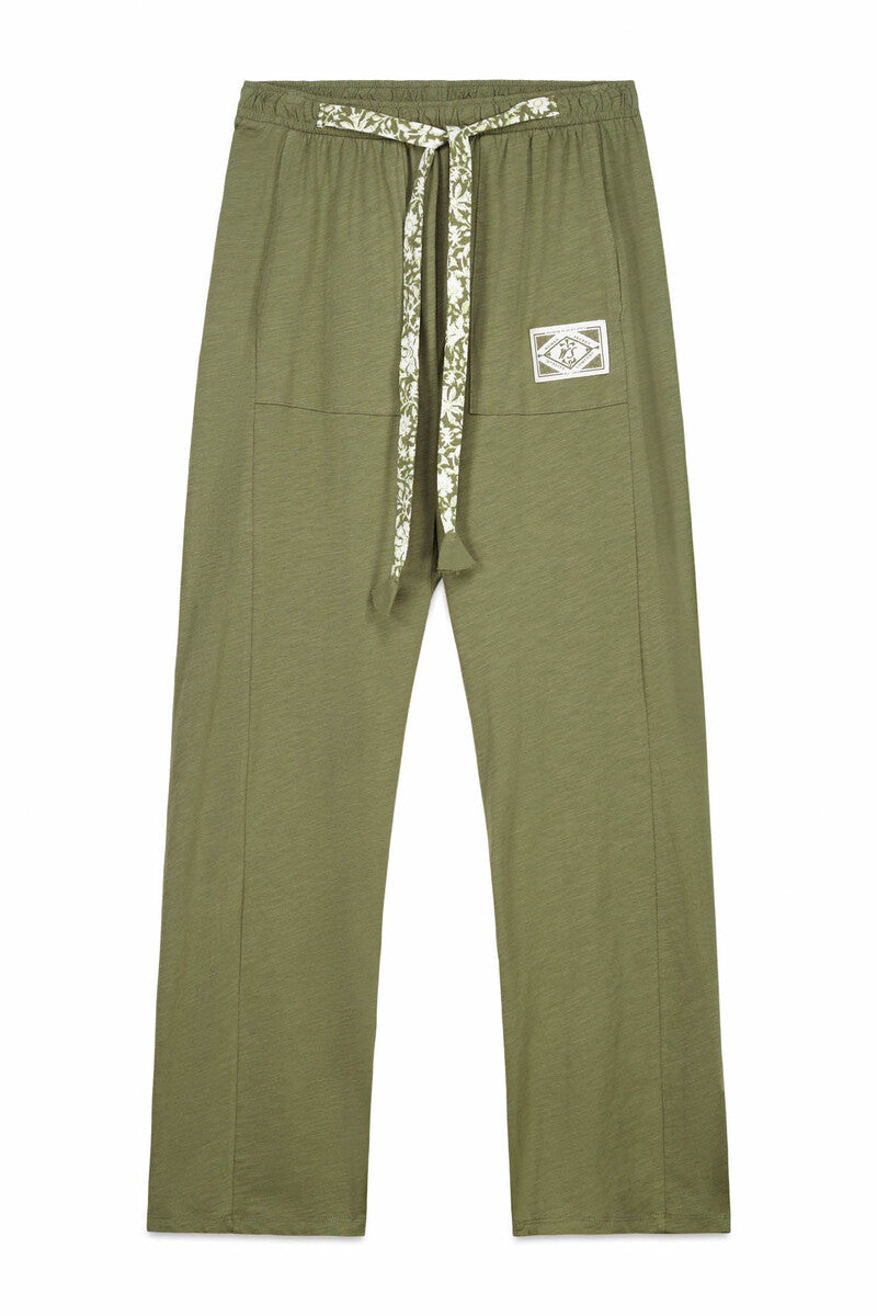 Women Secret Long green cotton trousers