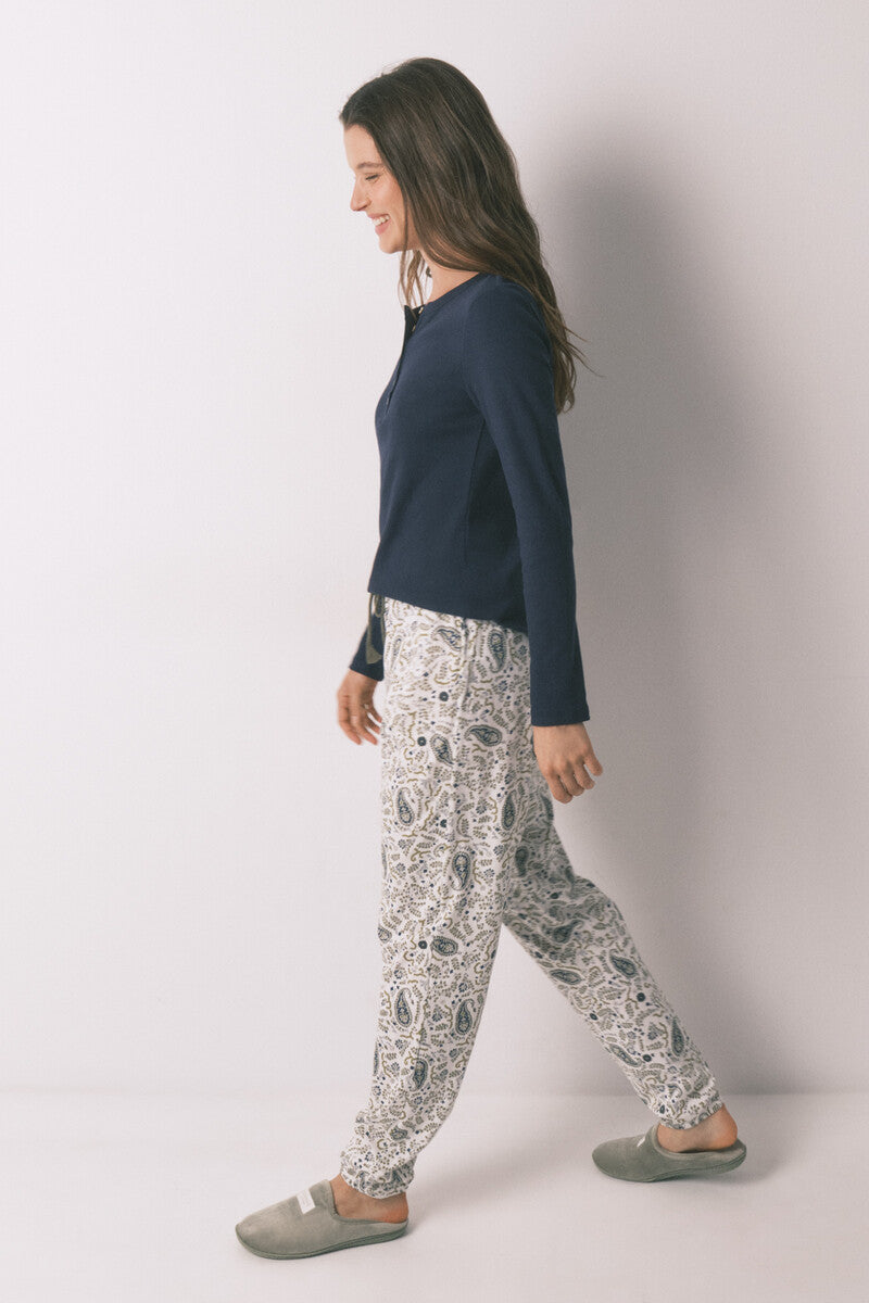 Women Secret Paisley print cotton long trousers