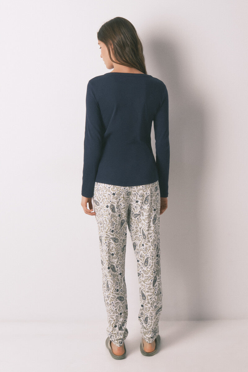 Women Secret Paisley print cotton long trousers