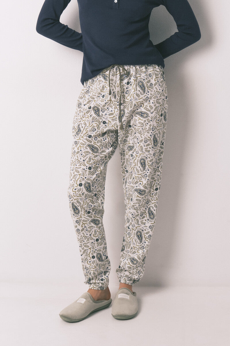 Women Secret Paisley print cotton long trousers