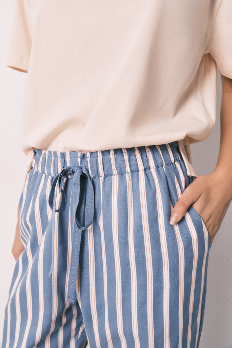 Women Secret Viscose long trousers with striped print