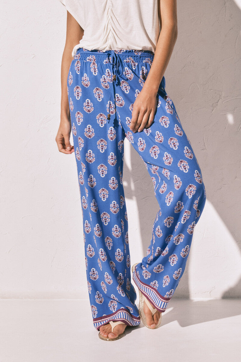 Women Secret Long trousers with blue logo print