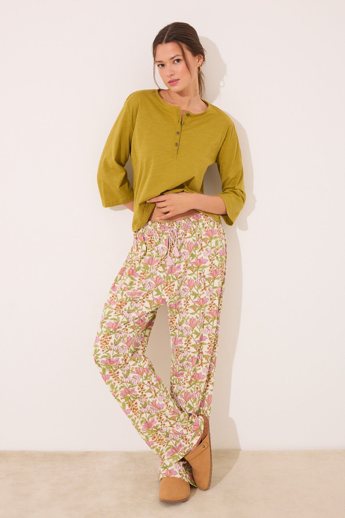 Women Secret Floral Cotton Lounge Trousers