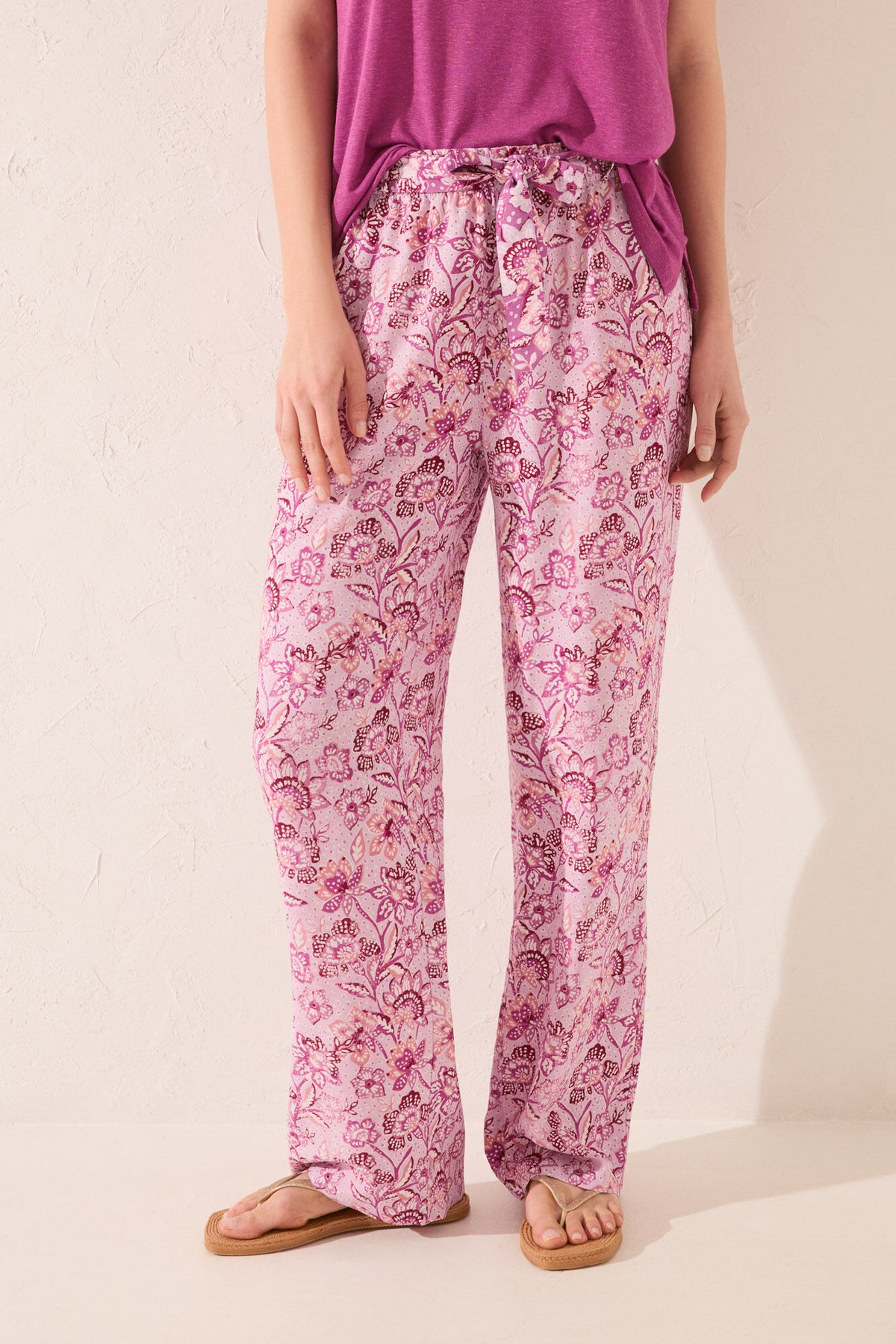 Women Secret Printed Viscose Long Trousers
