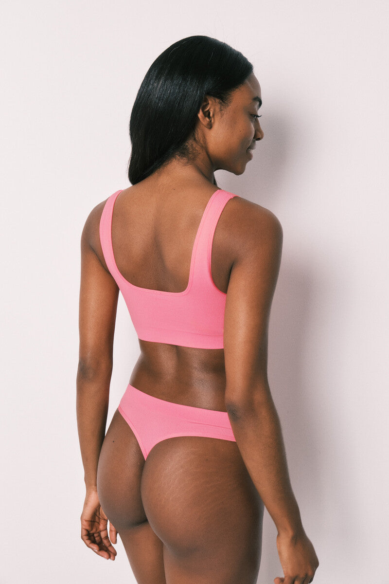 Women Secret Clean cut coral plain halter top