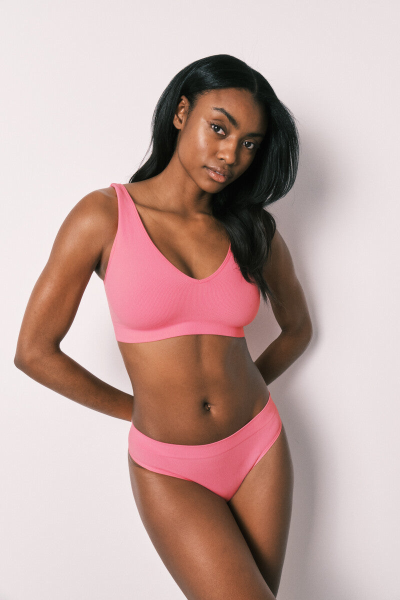 Women Secret Clean cut coral plain halter top