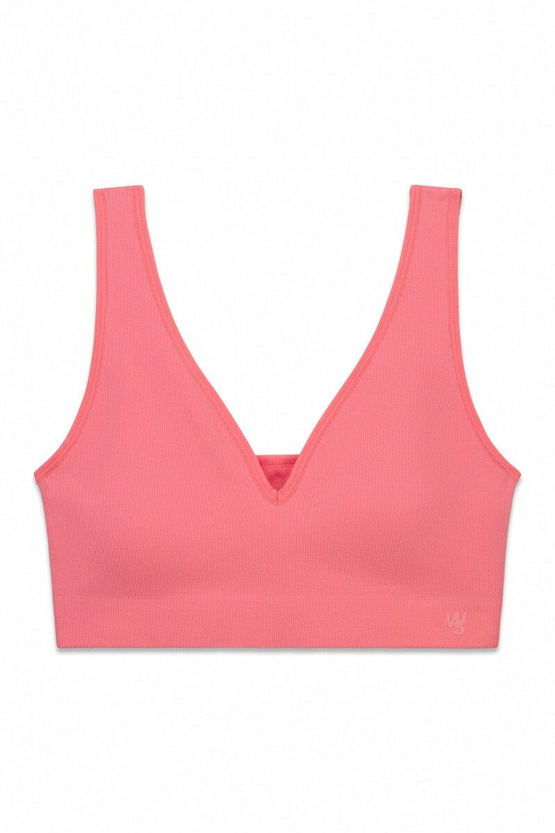 Women Secret Clean cut coral plain halter top