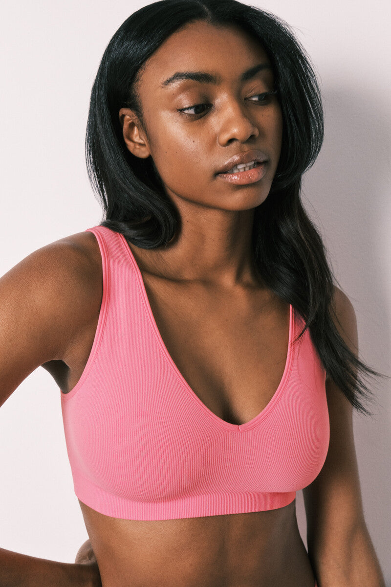 Women Secret Clean cut coral plain halter top