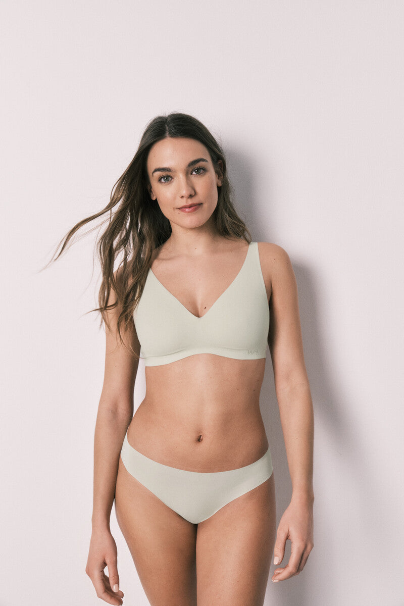 Women Secret Green clean cut plain halter top