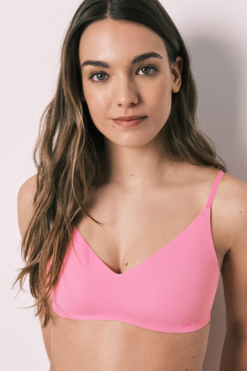 Women Secret Plain clean cut coral triangular top