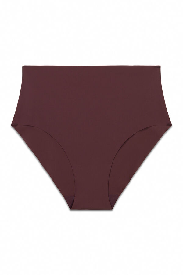 Women Secret High-waisted microfiber clean cut brown briefs