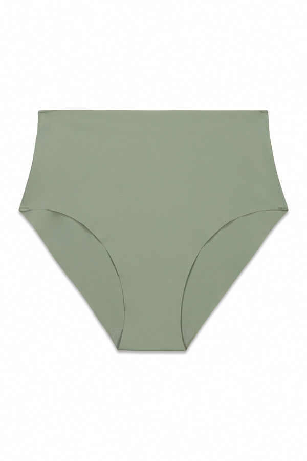 Women Secret Khaki clean cut microfiber high briefs