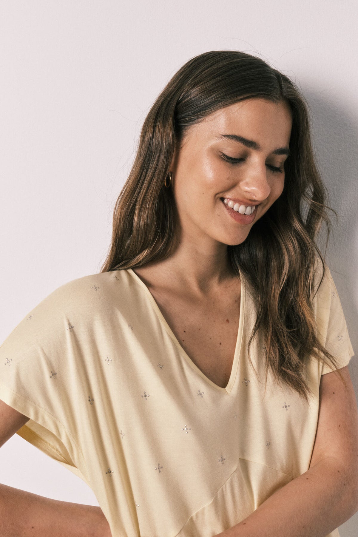Women Secret Short Sleeve Midi Nightgown