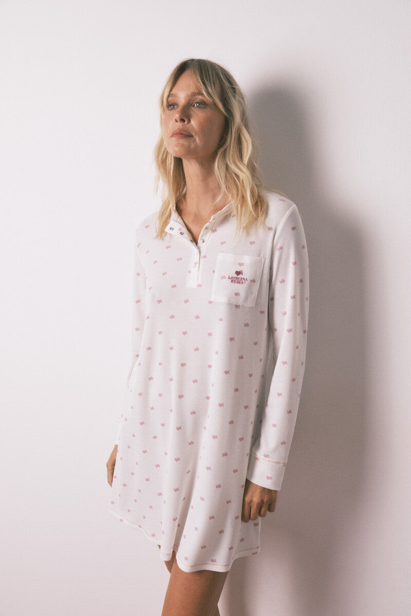 Women Secret La Vecina Rubia Waffle Knit Nightgown
