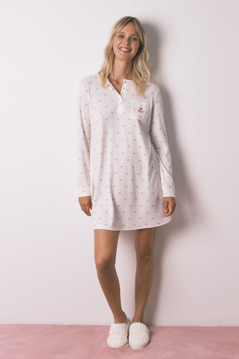 Women Secret La Vecina Rubia Waffle Knit Nightgown