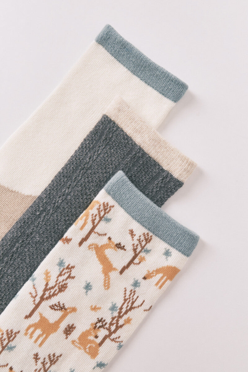 Women Secret Pack of 3 long pine tree socks