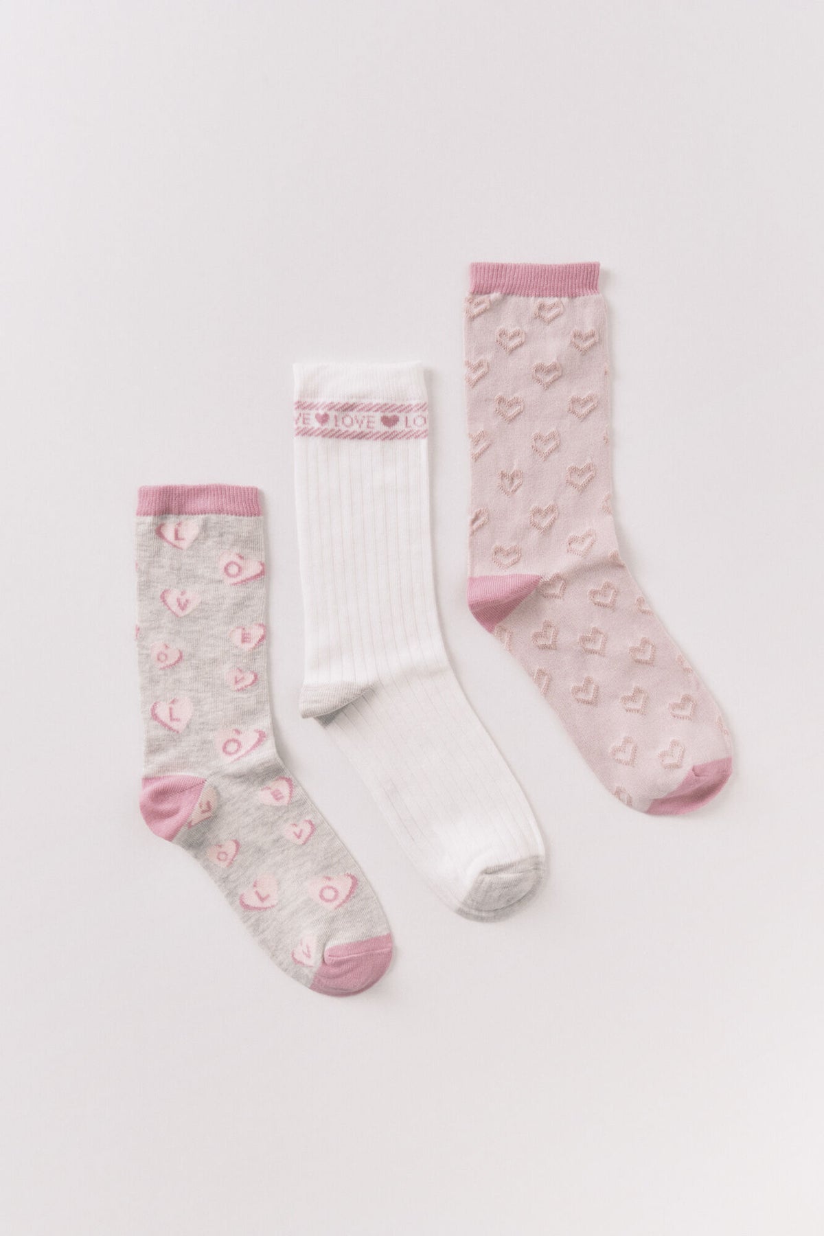 Women Secret 3-Pack Heart Long Socks