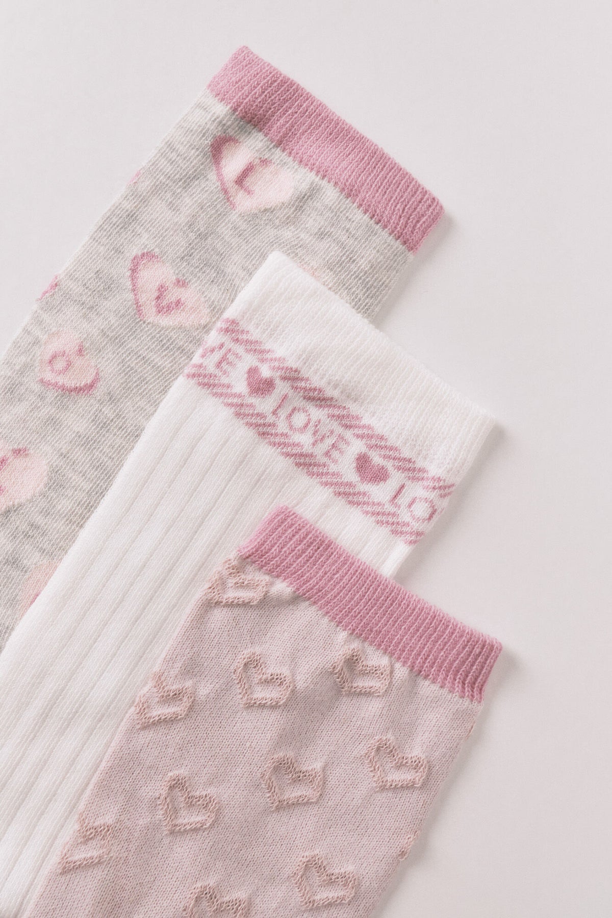 Women Secret 3-Pack Heart Long Socks