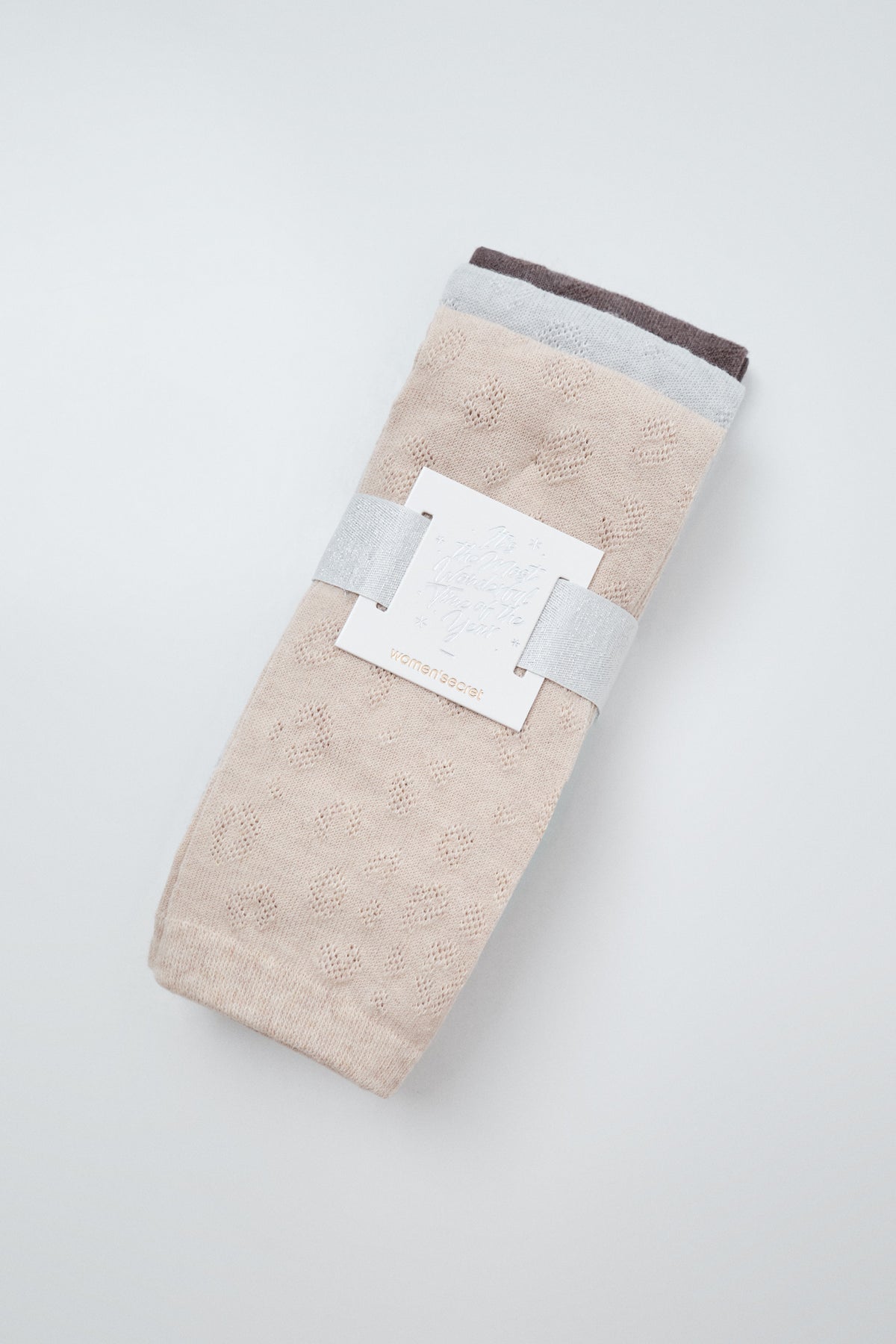 Brown animal print 3 pack long socks