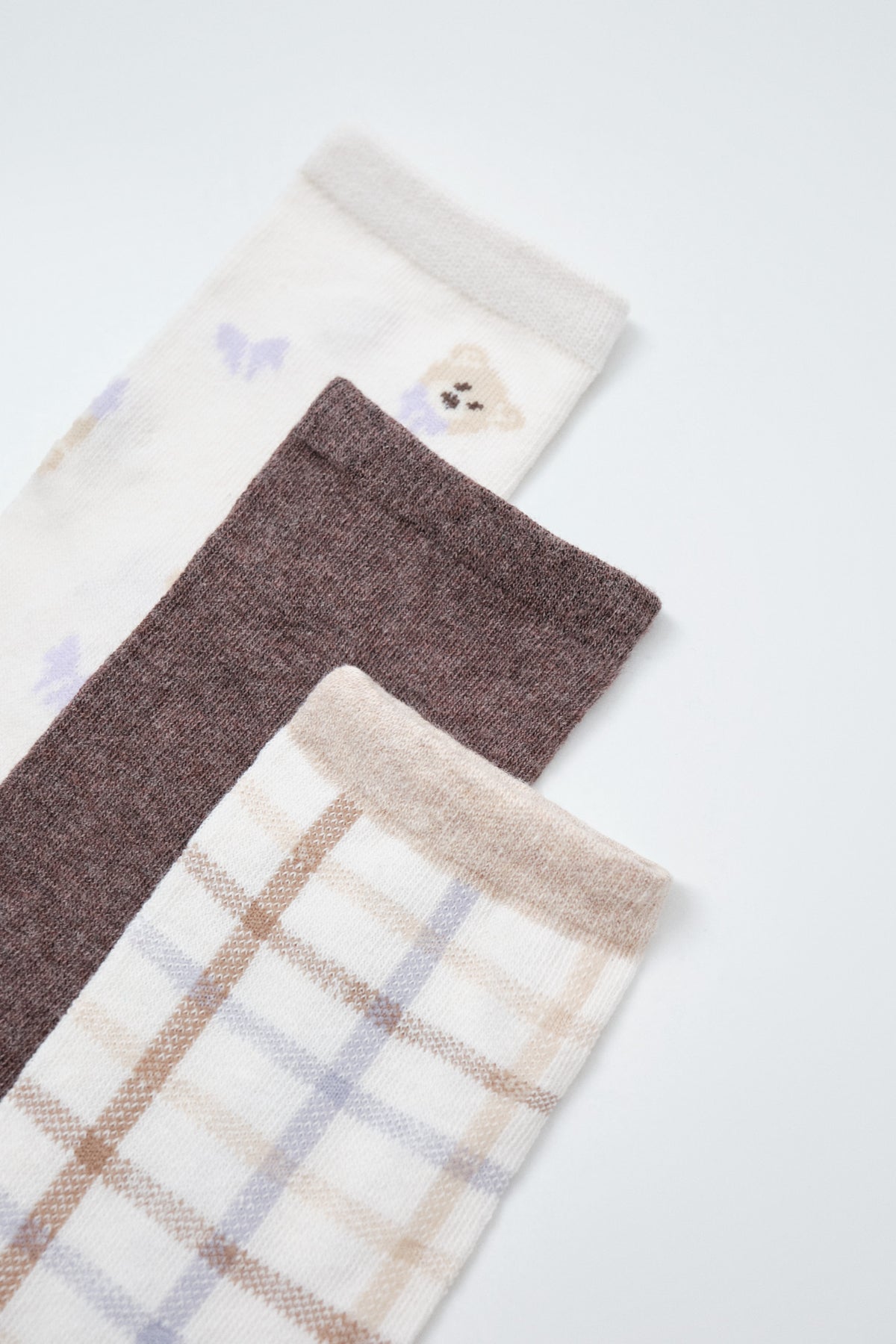 Pack of 3 long bear print socks