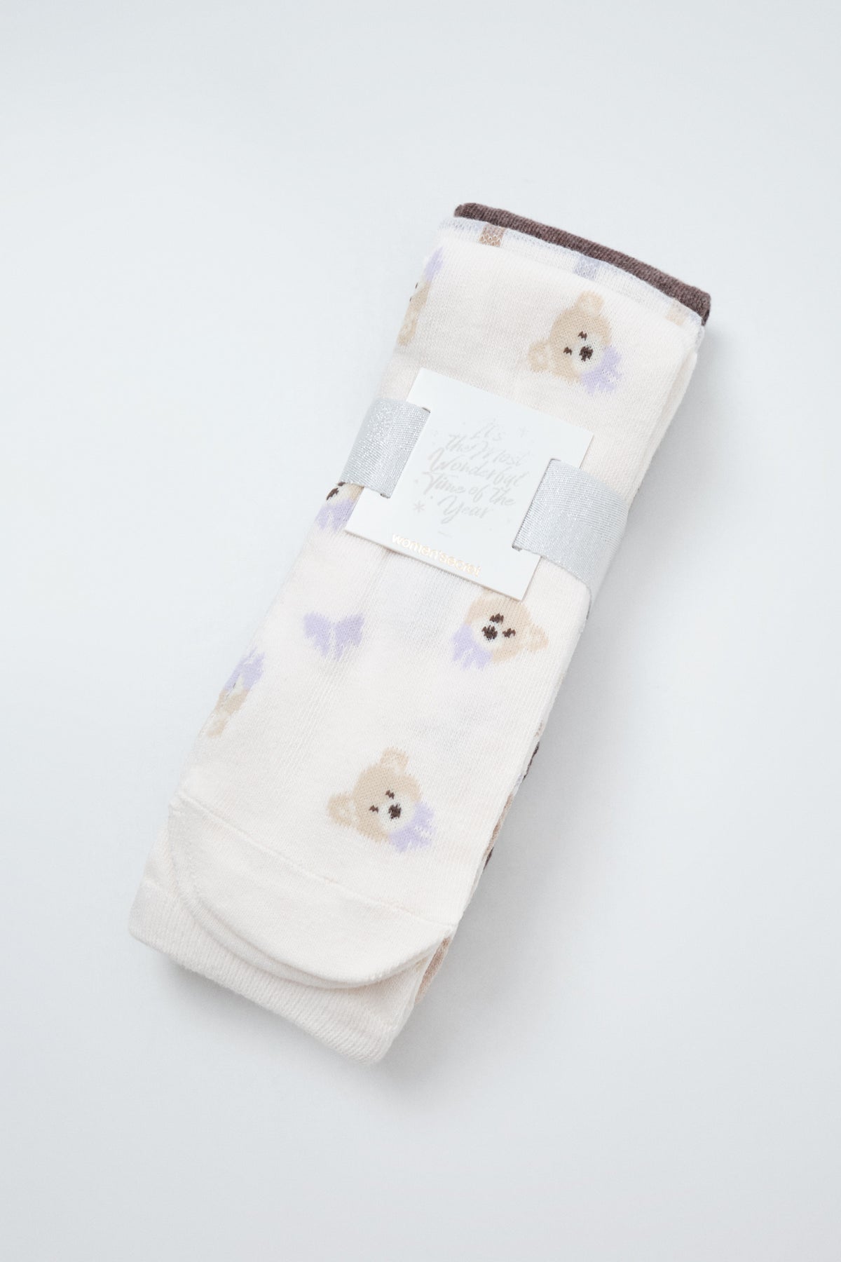 Pack of 3 long bear print socks