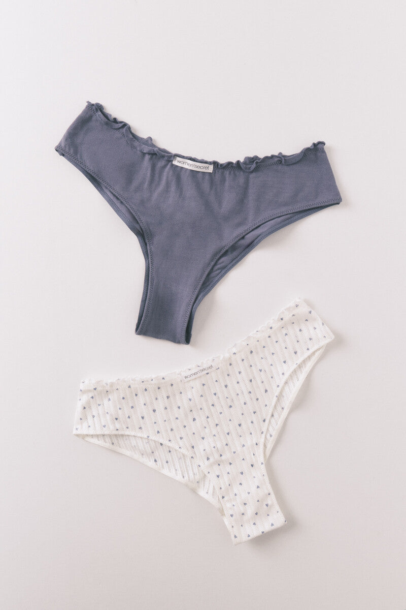 Women Secret print cotton wide-cut 2-pack panties