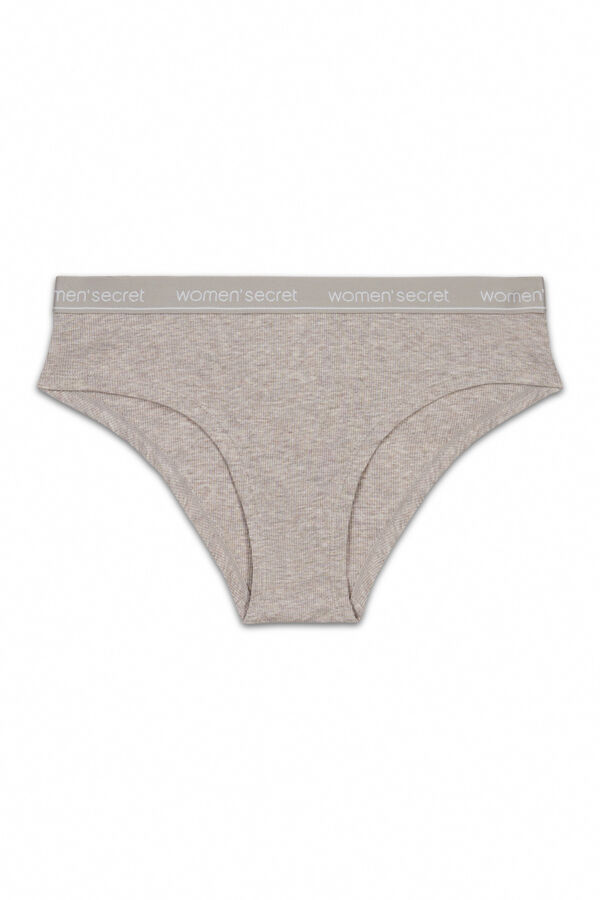 Women Secret Wide Brazilian briefs, ribbed cotton, brown