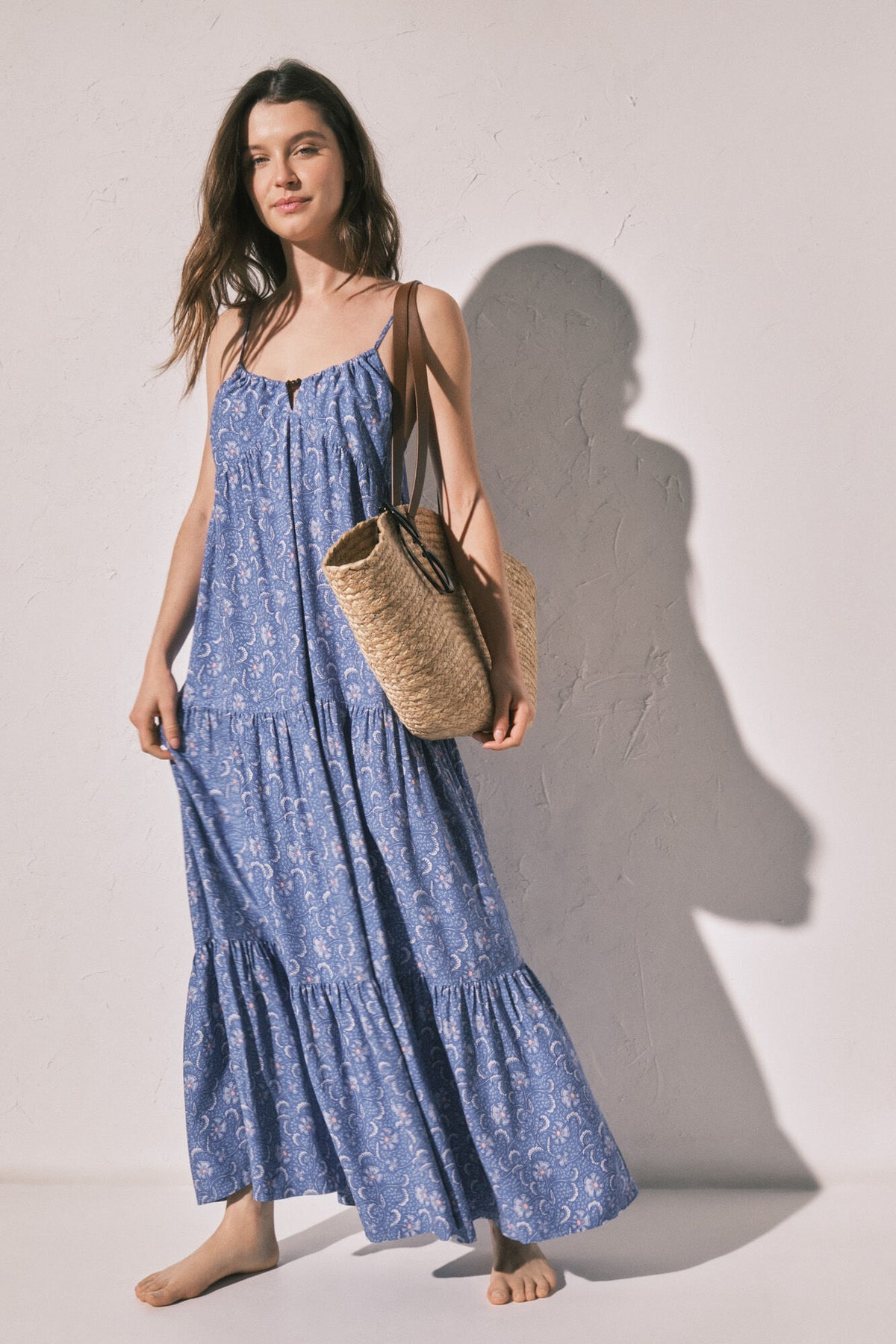 Women Secret Printed Strappy Long Dress