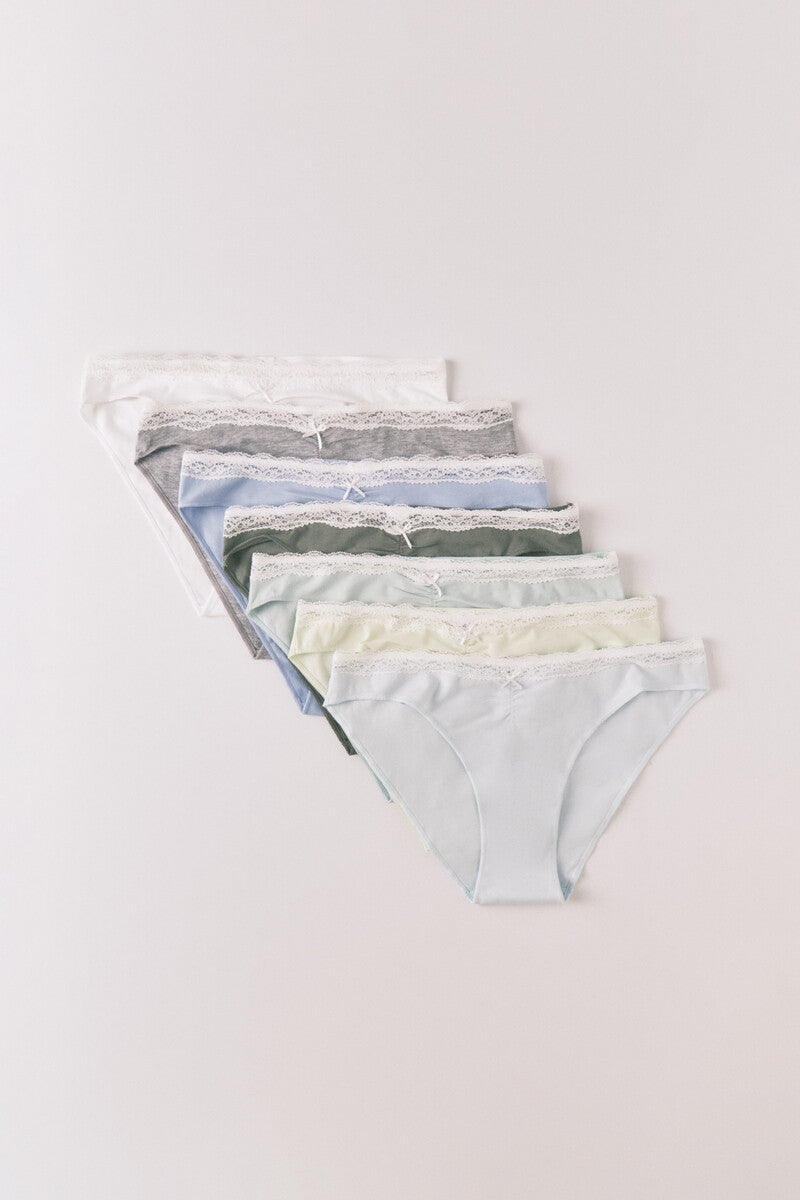 Women Secret Cotton lace classic bow 7-pack panties