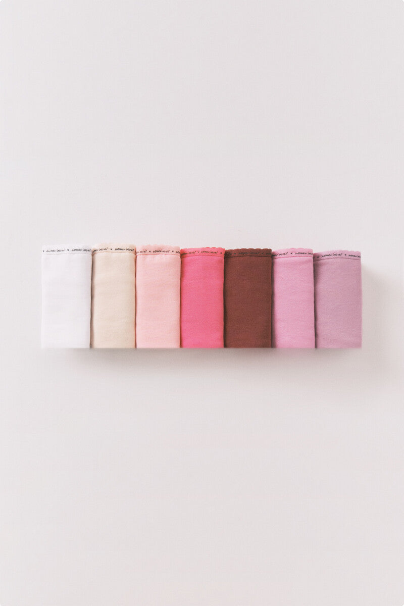 Women Secret 7-pack pink cotton classic panties