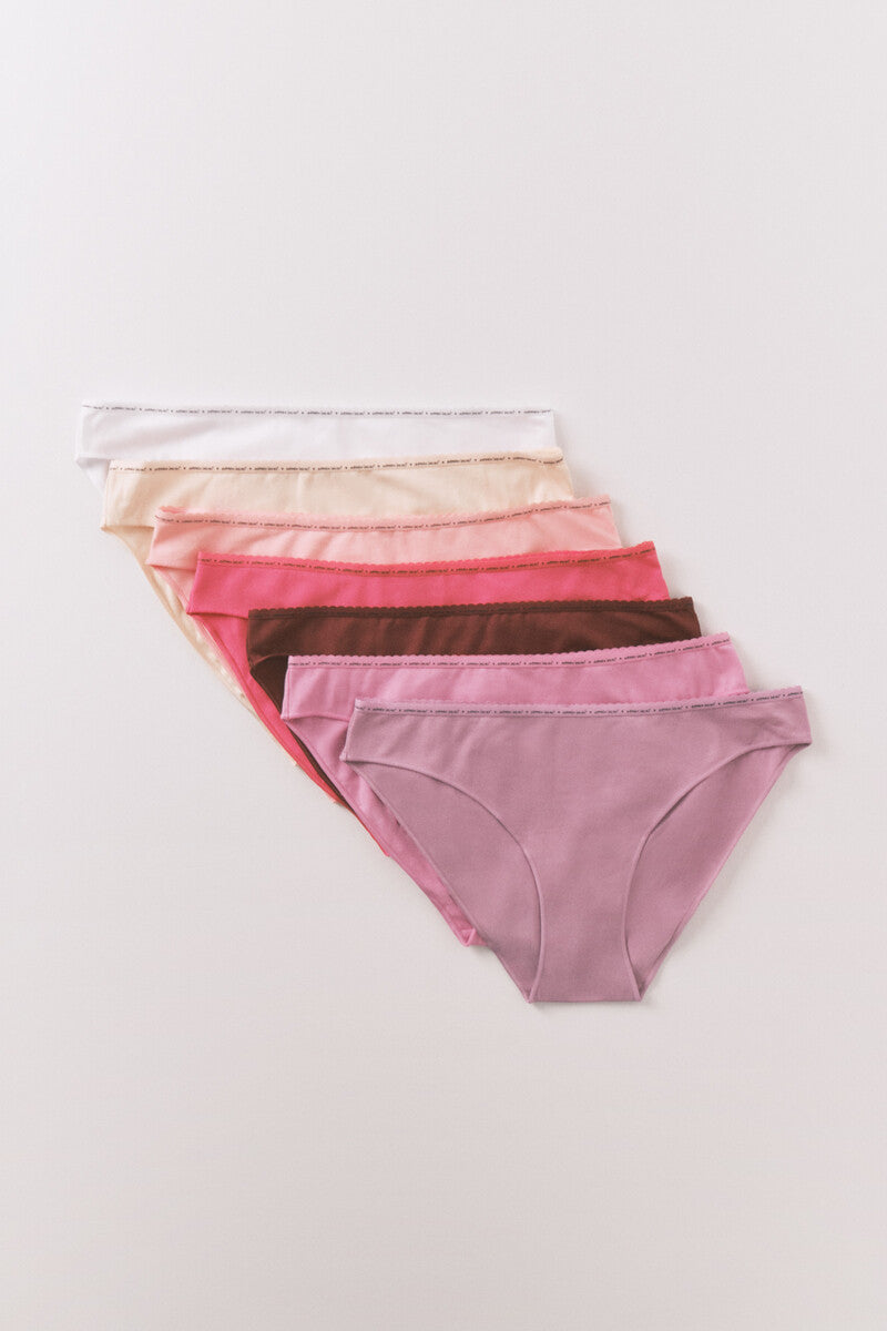 Women Secret 7-pack pink cotton classic panties