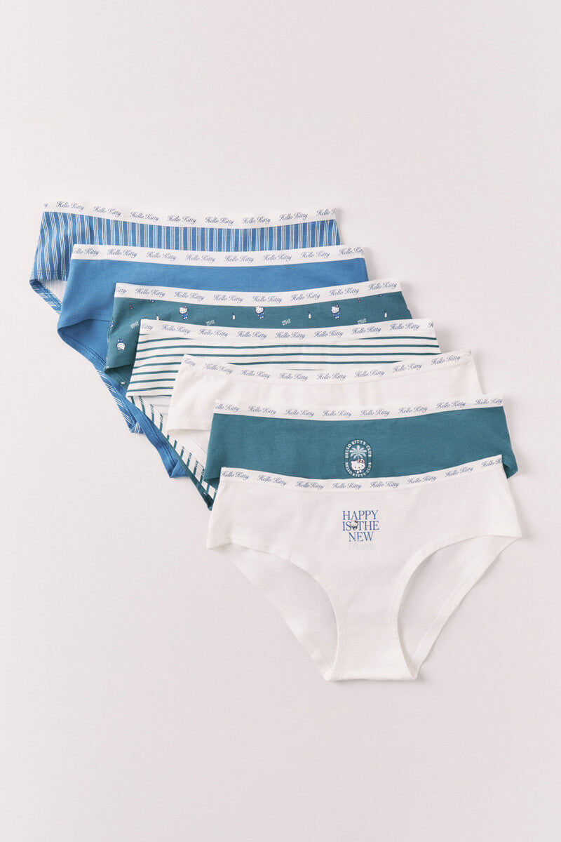 Women Secret Pack of 7 cotton briefs with Hello Kitty print