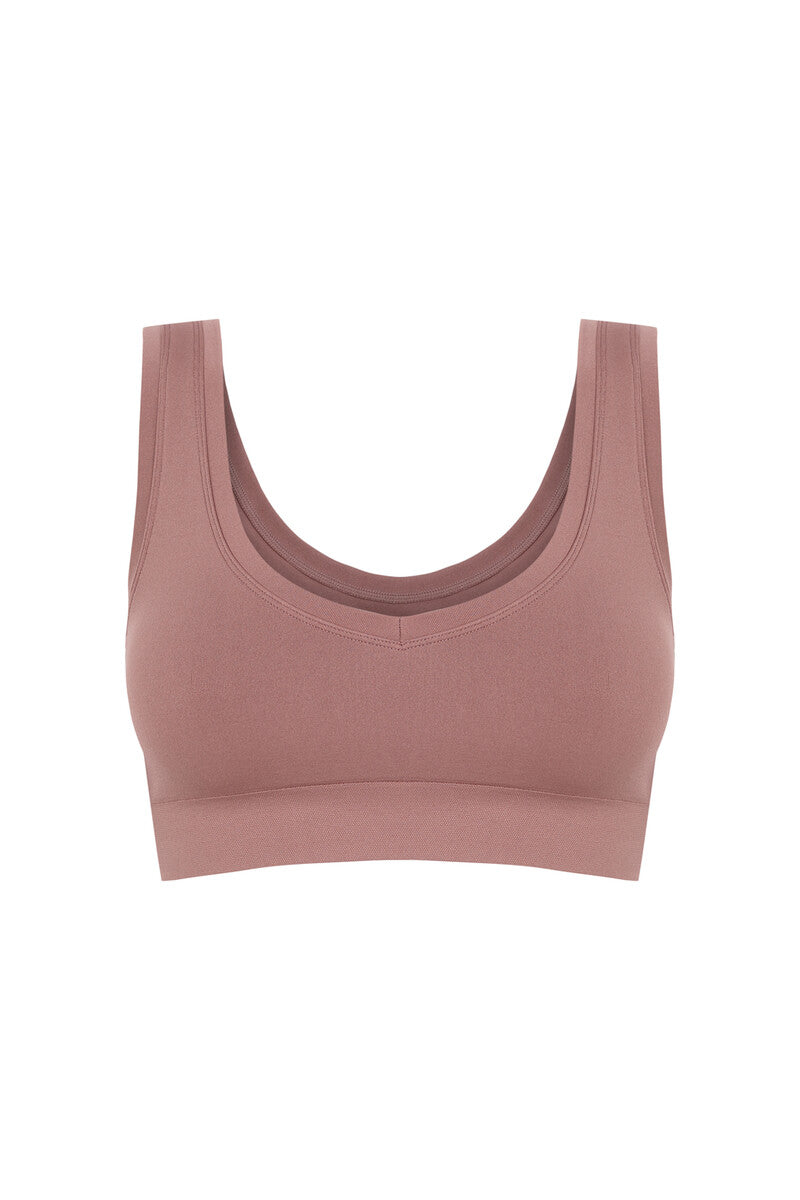 Women Secret LOVELY reversible seamless brown top