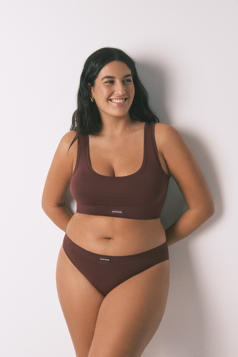 Women Secret LOVELY seamless reversible burgundy top
