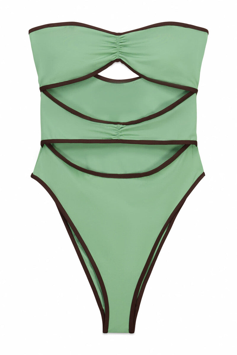 Women Secret bandeau front slits swimwear