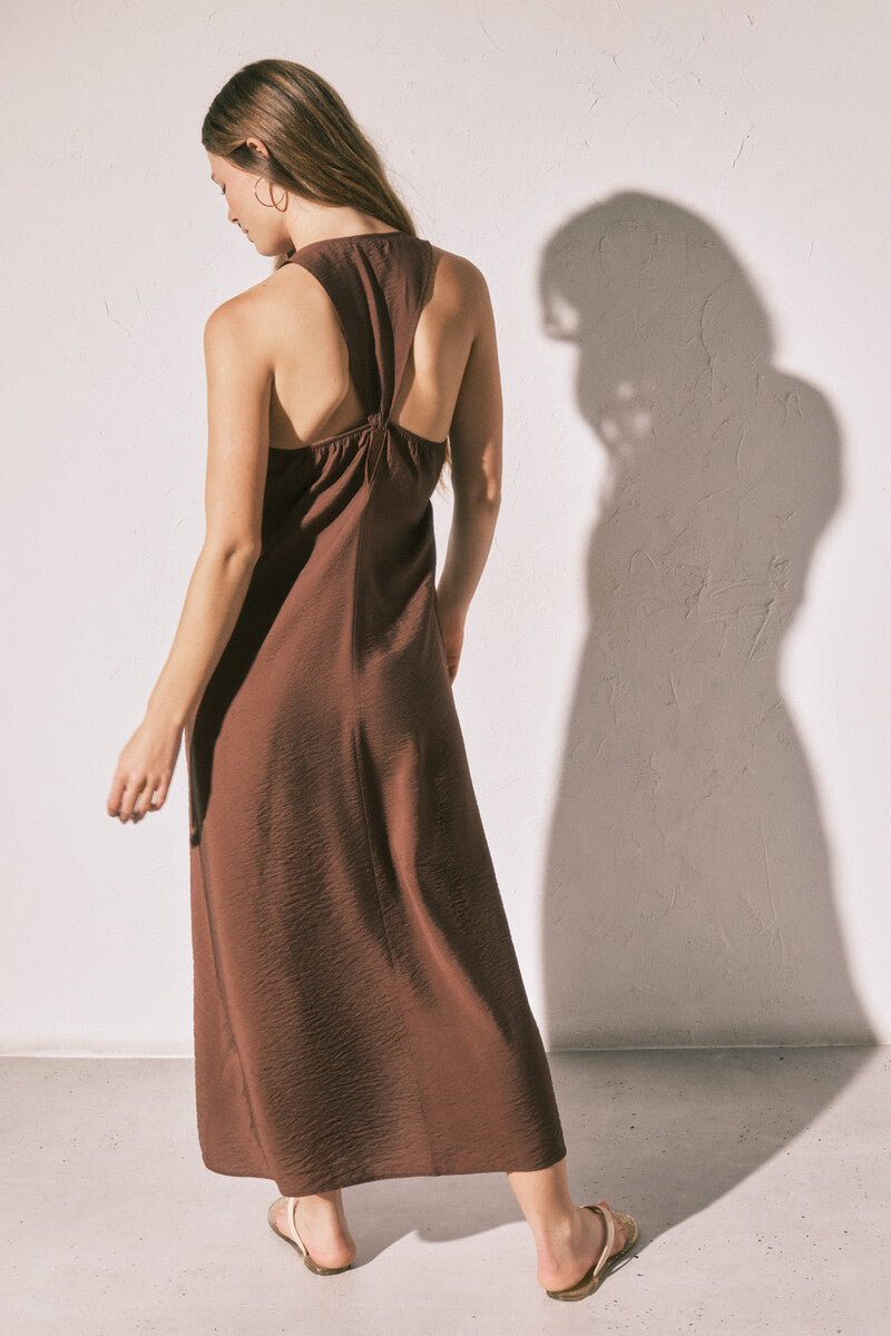Women Secret long, flowing brown dress